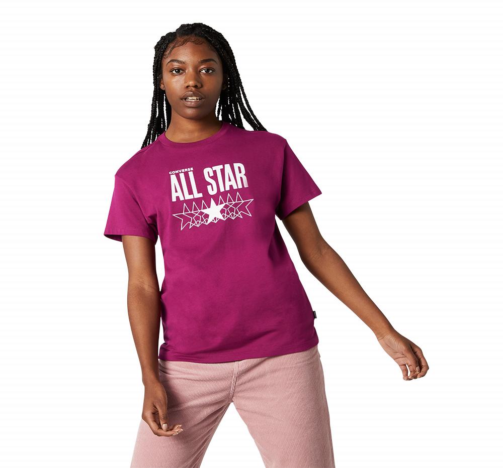 Camiseta Converse All Star Relaxed Mulher Rosa Bordeaux 268174QIM